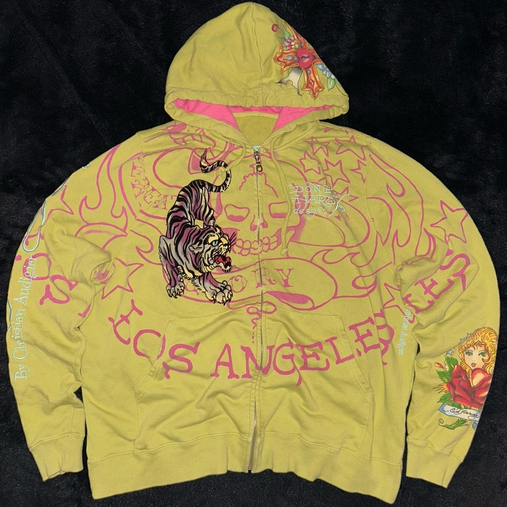 -Vintage Ed Hardy Y2K Lime Hoodie
-Size Large - Picture 2 of 6